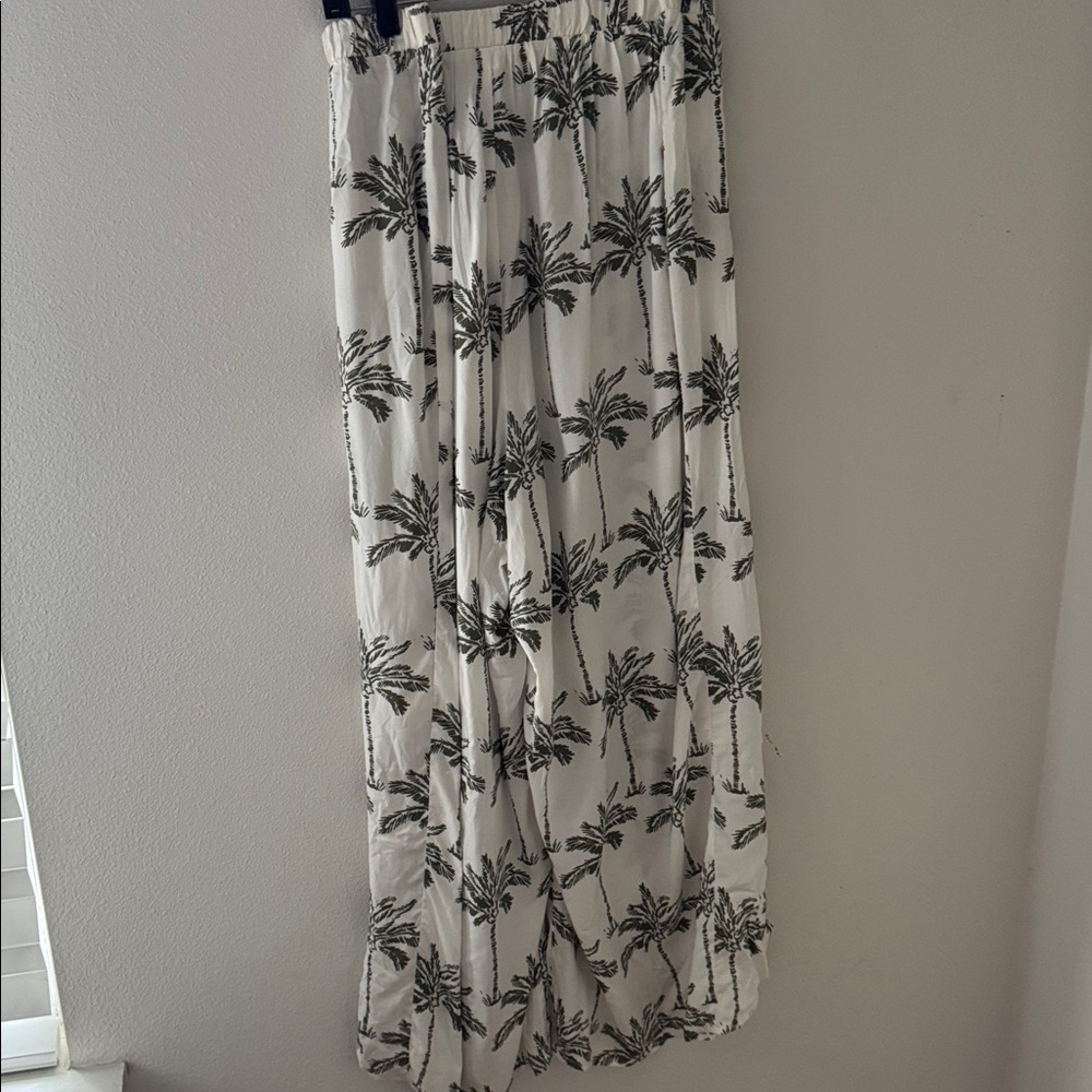 SWIM By Cacique Palm Tree Print Wide-Leg Cover Up Pants Swim wear Sz 22/24 - Picture 4 of 9